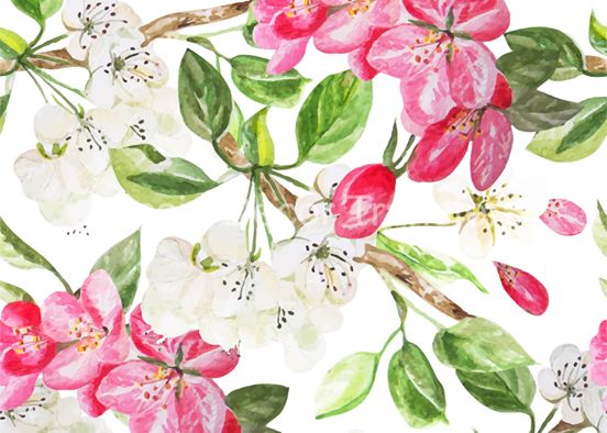 Apple Blossom Decoupage Poster