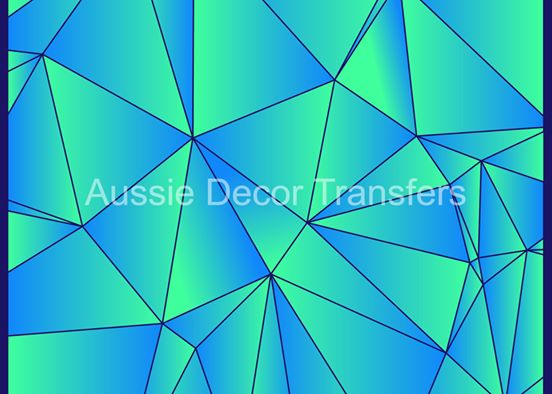 Blue & Green Geometric Decoupage Poster