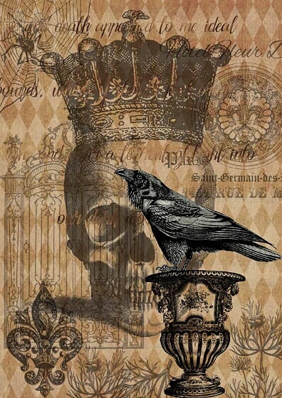 Raven With Skull and Crown