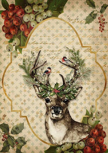 Festive Deer Decoupage Paper