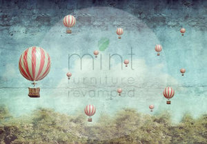 Balloons-Mint Decoupage Paper