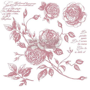 ROMANCE ROSES Redesign Décor Stamp 12"x12"