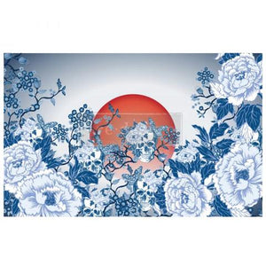 CECE SKULL CHINOISERIE Redesign Decoupage Tissue Paper 48.26cm x 76.2cm