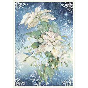 Stamperia A3- Winter White Poinsettia