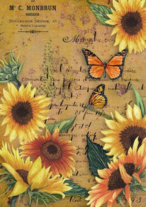 Sunflowers and Monarch Butterfly